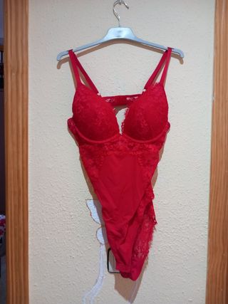 Body Rojo Kiabi Encaje