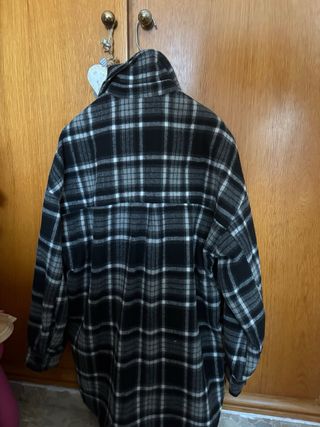 Chaqueta oversize cuadros Bershka