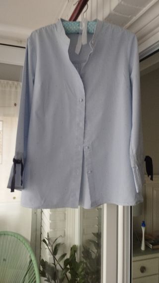 Blusa Cortefiel Rayas Azul y Blanco