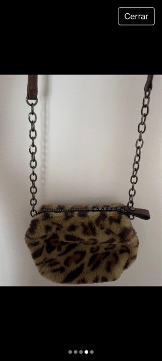 Bolso peludo estampado leopardo