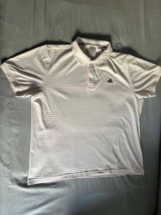 Polo Adidas Blanco Rayas Finas