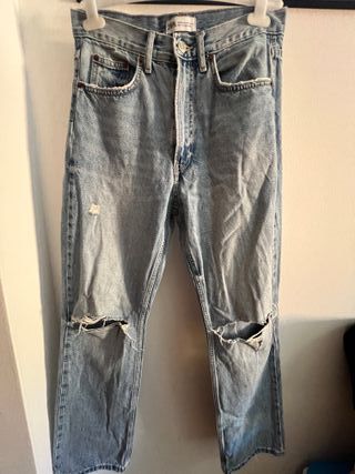 Pantalón vaquero ZARA desgastado azul
