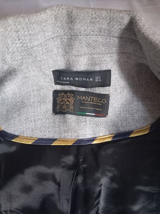 Abrigo de paño Zara lana gris talla M
