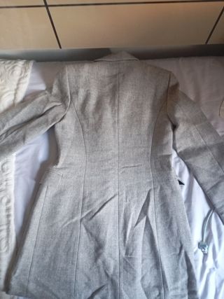Abrigo de paño Zara lana gris talla M