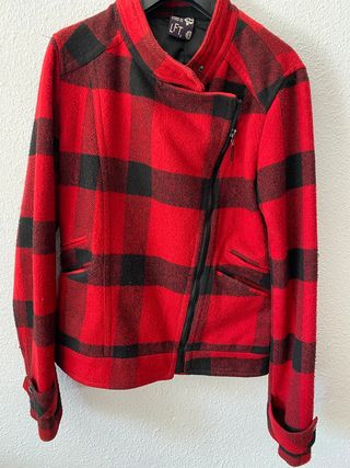 Chaqueta cuadros Lefties Roja y Negra Talla S