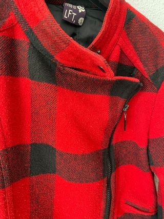 Chaqueta cuadros Lefties Roja y Negra Talla S