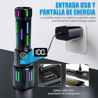 Linterna Led de alta potencia recargable, NUEVA