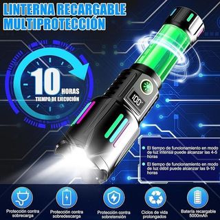 Linterna Led de alta potencia recargable, NUEVA