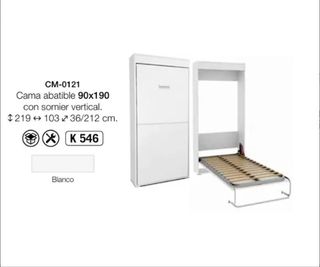 CAMA ABATIBLE VERTICAL TUCO 90×190