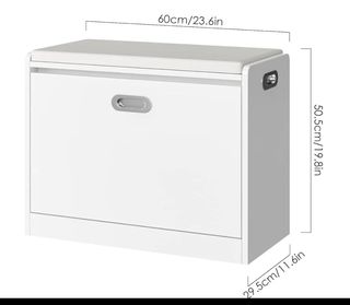 Banco Zapatera Blanco Asiento 3 Estantes