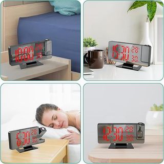 Despertador proyector LED espejo