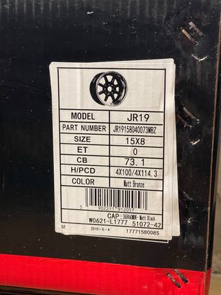 2 Llantas Japan Racing JR19 15”x8 ET0