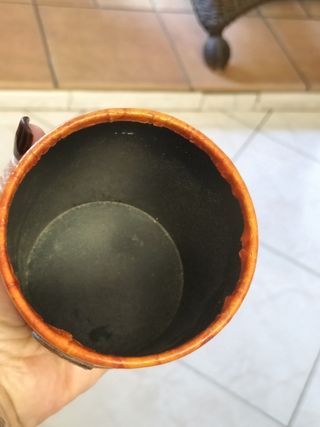 Barattolo porta penne Trussardi in pelle