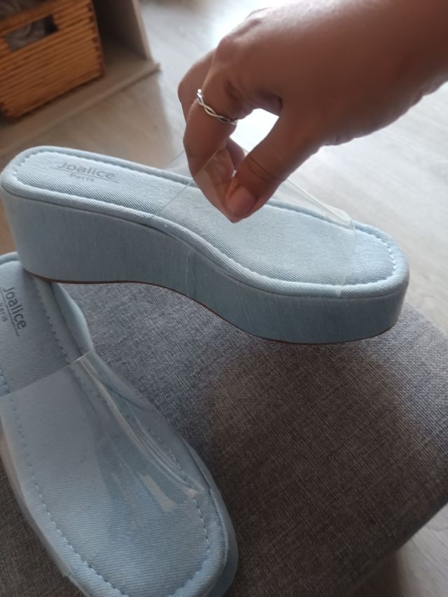 Sandalias Joalice T40 plataforma transparente nuev