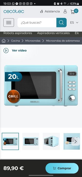Microondas Cecotec ProClean 5110 Retro Azul