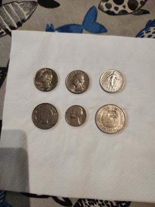 Lote de 6 monedas antiguas