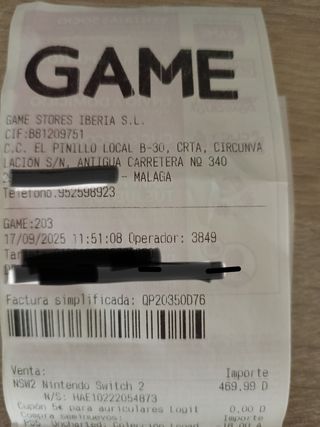 Nintendo Switch 2 Negra
