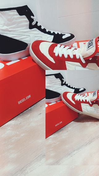 Zapatillas Diesel Rojas y Blancas