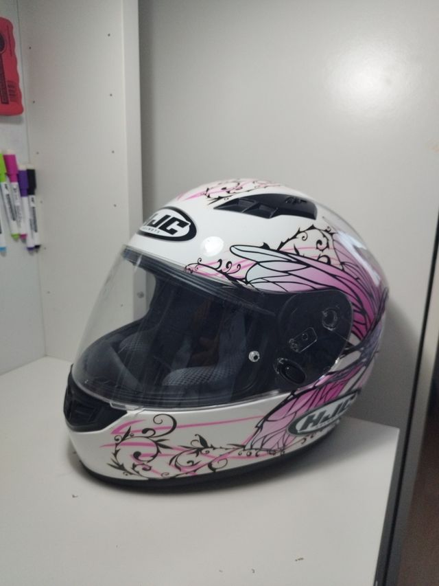 Casco HJC Talla XS Blanco y Rosa. Perfecto estado.