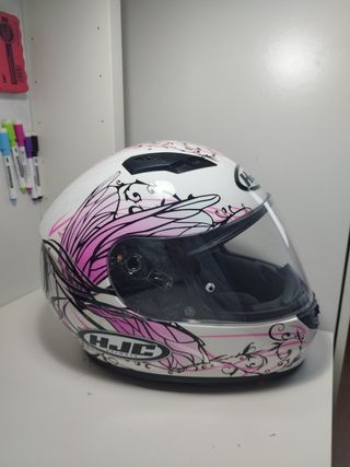 Casco HJC Talla XS Blanco y Rosa. Perfecto estado.
