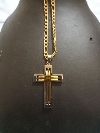 Colgante Cruz Oro y Plata