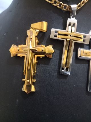Colgante Cruz Oro y Plata