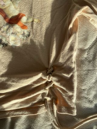Top Bershka manga larga beige
