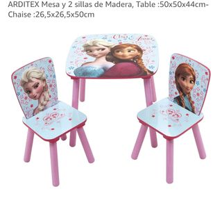 Mesa y 2 Sillas Frozen Madera