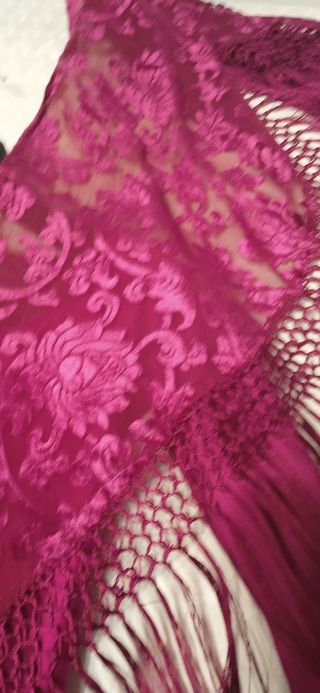 Traje Flamenca Seda Buganvilla y Mostaza