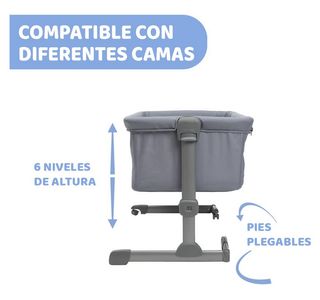 Cuna Colecho Chicco Next2Me Essential Gris