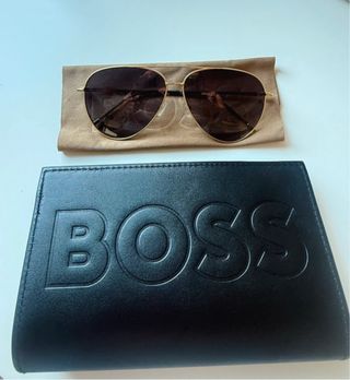Gafas de sol Hugo Boss aviador doradas