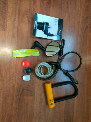 Pack Accesorios Bici: Candado, Luces, Espejo