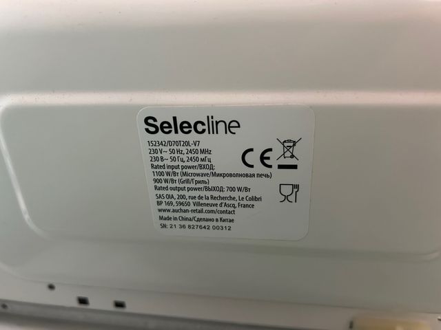 negociable. Microondas Select Line