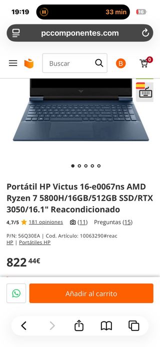Portátil Gaming HP Victus Azul Marino