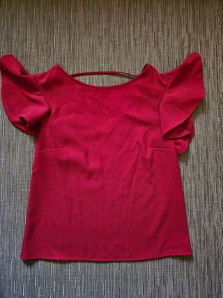 Blusa roja volantes
