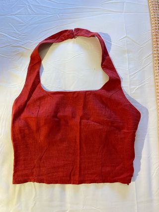 Top lino rojo halter