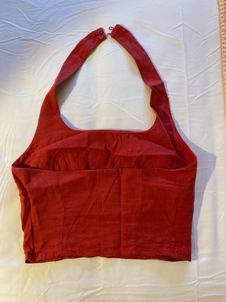 Top lino rojo halter