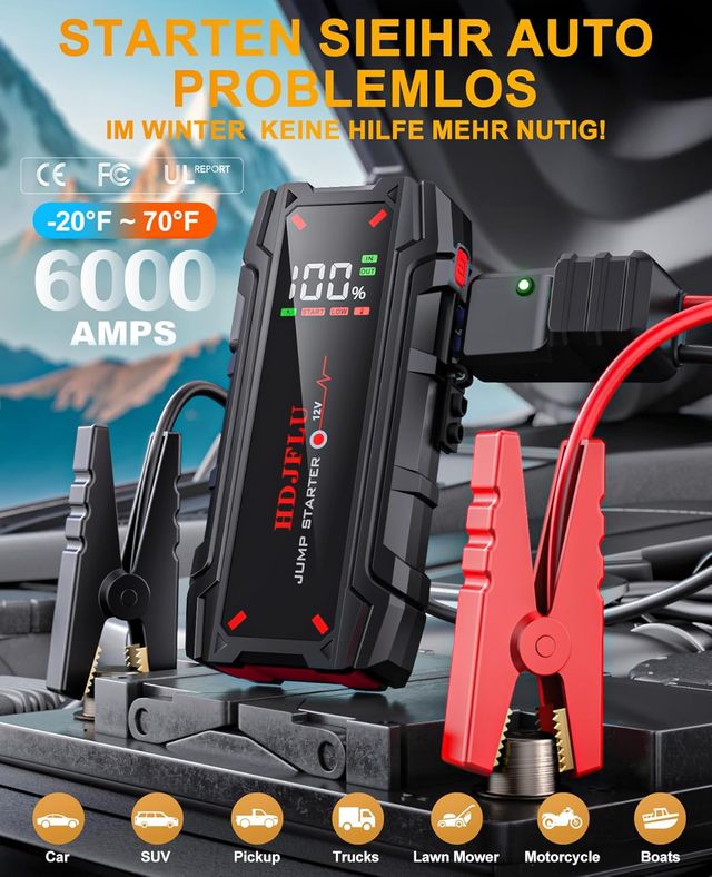 Arrancador batería coche Booster 6000A 12V NUEVO