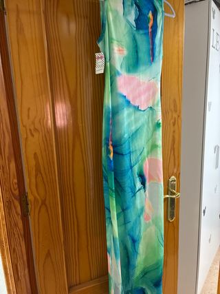 Vestido largo estampado acuarela