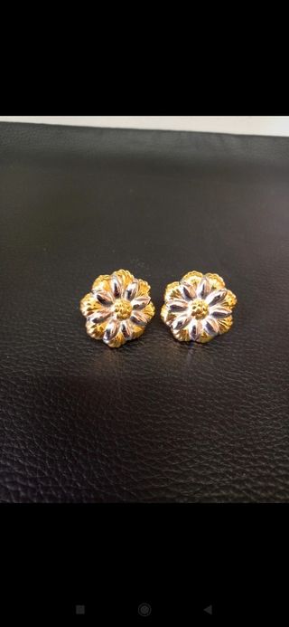 Pendientes flor vintage oro y plata