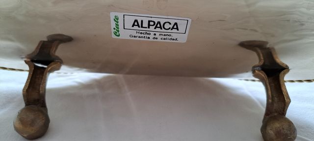 Centro de mesa,vintage, de Alpaca, Dorado y Platea