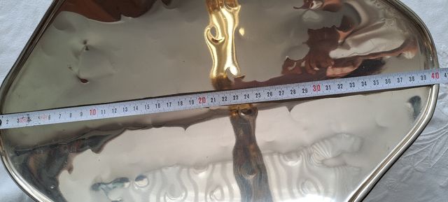 Centro de mesa,vintage, de Alpaca, Dorado y Platea