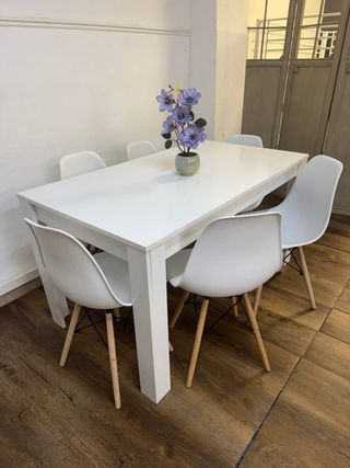 Mesa Comedor Blanca 6 Sillas Diseño Nuevo