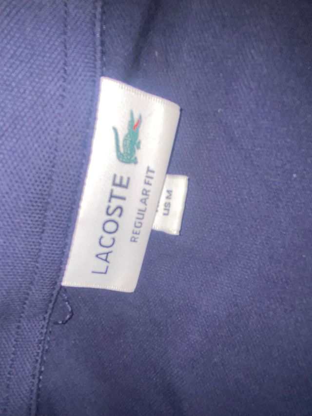 Polo Lacoste Azul Rayas Cuello