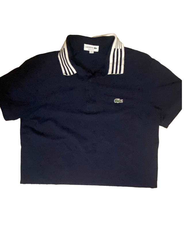 Polo Lacoste Azul Rayas Cuello