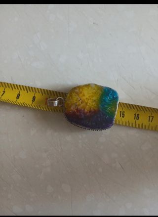 Colgante Cuarzo Arcoíris y Plata