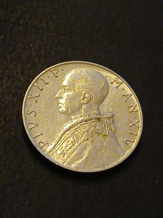 Vaticano 1952 10 Liras Papa Pio XII