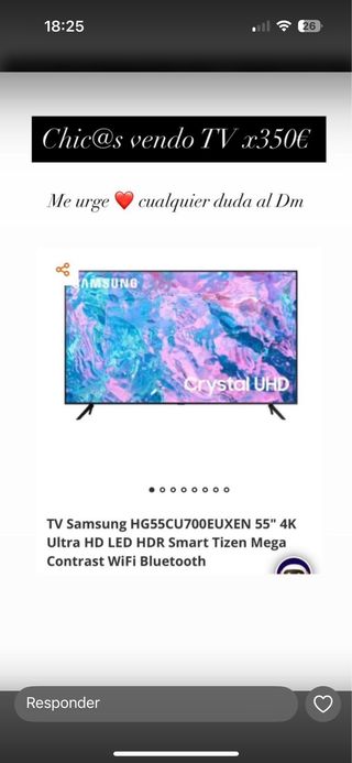 TV Samsung 55 4K Ultra HD HG55CU700EUXEN