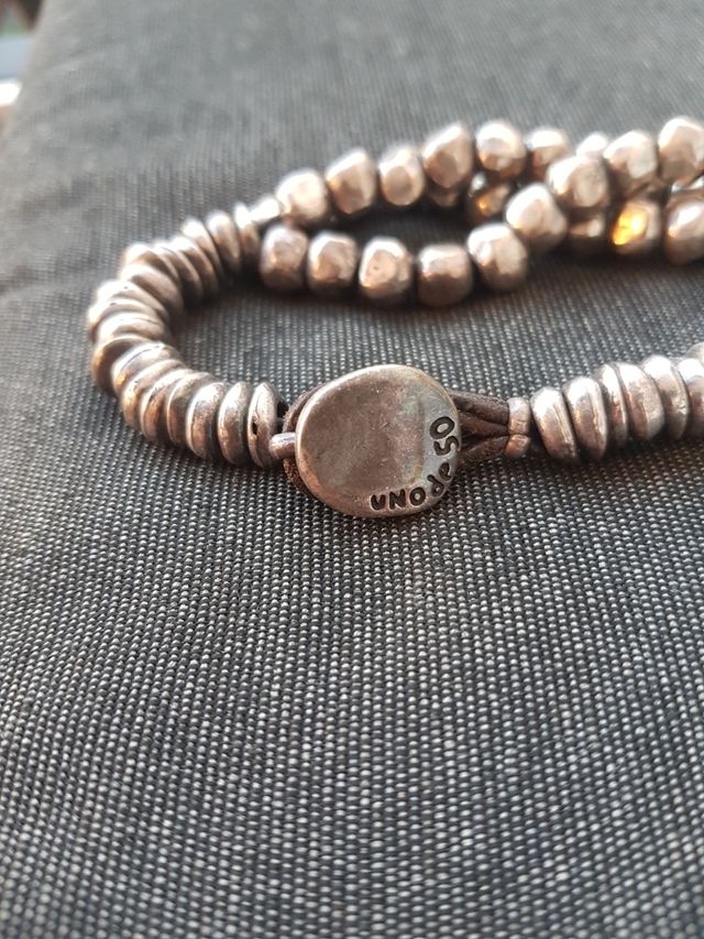 Bracciale Uno 50 in argento e pelle