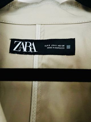 Gabardina Zara Beige Mujer